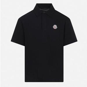 26SS 몽클레어 남성 로고 패치 반팔 폴로 티셔츠 블랙 L10918A00024 89A16 999