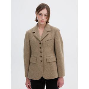 올리브데올리브 (OW5XJ9520) 울 블렌드 싱글 테일러드 체크 자켓