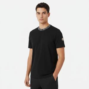 몽클레르 몽클레어6S 8C00031 8390T 999 로고 트림드 반팔 티셔츠 블랙