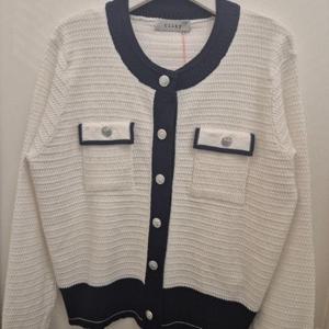 클리지 HC45 라운드 넥 배색 가디건 CP2WKC0704F