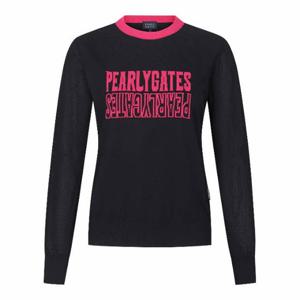 M 파리게이츠골프긴팔티 NQC 521D2SR602_BK 여성 메쉬 슬리브 컬러 로고 자카드 스웨터