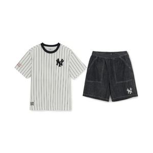 MLB키즈  스트릿 스프라이프 데님 반팔세트 (7AS1B0263-50GRL)