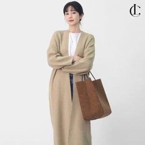 엘케이트 여자 봄 캐주얼 롱 니트 오픈 루즈핏 롱 슬리브 버튼리스 숄 가디건 LBRT017