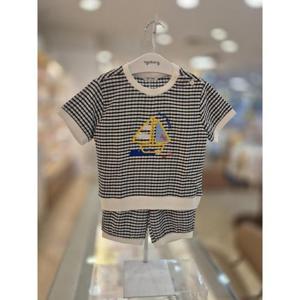 아가방 세이브존03 아가방 테오 체크 요루 반팔 7부 상하세트 AQ01S333006A