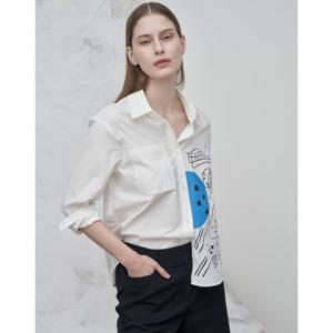 [올리비아로렌]아트 프린트 블라우스_VVCNL5M3361