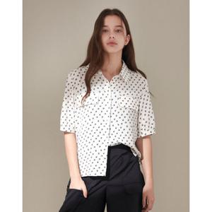 [올리비아로렌]전판프린트 셔츠 반팔블라우스_VVCNS5M4481