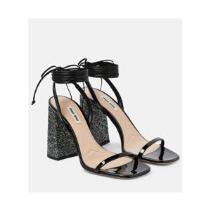 미우미우 글리터 페이턴트 레더 샌들 P00744561