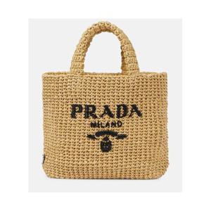 프라다 로고 라피아 쇼퍼 백 P00655352