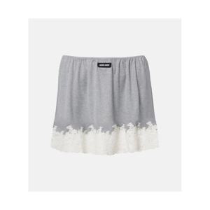 미우미우 레이스 트리밍 실크 미니스커트 P01178393