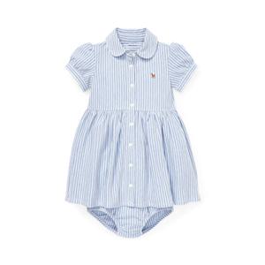 랄프 로렌 베이비 여아 스트라이프 니트 옥스포드 셔츠드레스 블루머(CWPODRSF3D20062400)