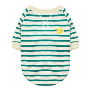 세이치즈 강아지옷 스트라이프 티셔츠_그린 M L XL 2XL