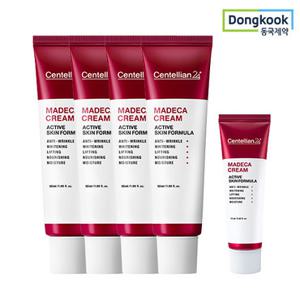 동국제약 센텔리안24 마데카크림 액티브 스킨 포뮬러 50ml 4개+15ml 1개 미백 주름 기능성 피부노화 탄력 진정 항산화 콜라겐 흡수 광채 리프팅 기미 더마케어 안티에이징