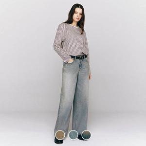 [지오다노/본사] 415535 여 MW 루즈핏 와이드 청바지