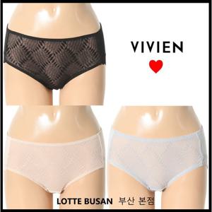 [비비안] 할인가격 자가드 면스판 여성 레이스팬티 BP6711