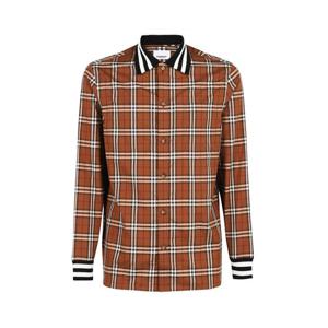 버버리 타탄 체크 카라 버튼 셔츠 브라운 남성 8048181 A9011