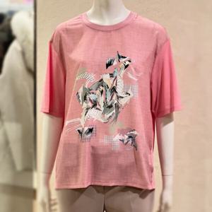 [벨리시앙]프린팅 라운드 티셔츠 블라우스(2color) BL3213