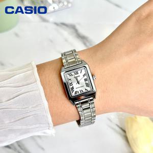 카시오 사각 스퀘어 빈티지 메탈 여자 손목시계 LTP-V007D-7B