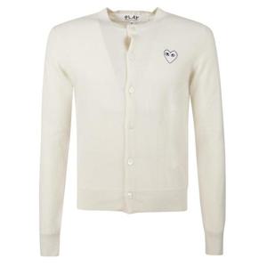 꼼데가르송 플레이 화이트 하트 니트 가디건 AX N065 051 3 NATU