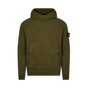 스톤 아일랜드 브러시드 코튼 플리스 스냅 후드 티셔츠 79156172