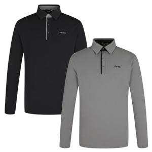 [핑골프]양말증정남성 조직감 카라 긴팔 티셔츠 (111E1TO104)