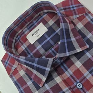 [레노마셔츠]일반핏/면 혼방/빅 체크/밑단-일자/ 긴소매 셔츠 RO