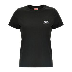 겐조 블랙 크루넥 숏 슬리브 티셔츠 FF52TS169 4SO99J