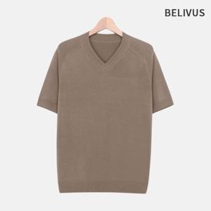 빌리버스 남자 반팔 니트 브이넥 티셔츠 BRE027