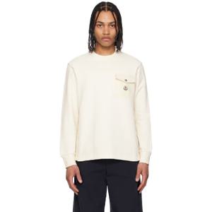 몽클레어 스웨트셔츠 오프 화이트 코튼 포켓 스웨트셔츠 251111M204020