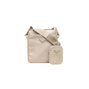 프라다 리나일론 앤 사피아노 레더 숄더백 데저트 베이지 2VH112-2DMH-F0F24