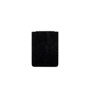 아미 스몰 하트 로고 크로커다일 엠보스 레더 버티컬 파우치 블랙 USL021-831-001