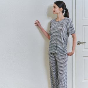 비너스 시원한 착용감 주름지 기하나염 여성 실내복 하의 VEP3921F