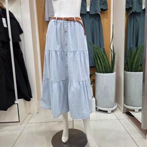 클리지 DP01 캉캉 셔링 밴딩 데님 스커트 CP4WSK13