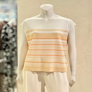 [벨리시앙]슬리브리스 라운드넥 니트(2color) KT4207