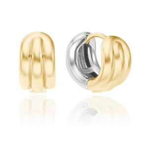 [미니골드] [14K골드침 & 실버] 트리플스트립 링귀걸이 MEM21988