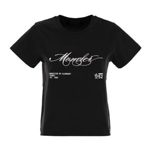 몽클레어 자수 커서브 로고 코튼 티셔츠 K20938C00005 998