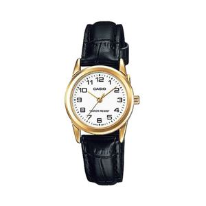 카시오 여성 가죽 손목 시계 LTP-V001GL-7B