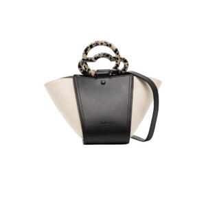 멀버리 실키 카프 미니 라이더스 탑 핸들 블랙 에크루 RL7795-000A504