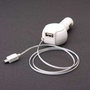 차량 시가잭 충전기 USB - Micro B 자동감김 백색 차량용핸드폰거치대 차량무선충전기 차량용충전기시거잭 차량용고속무선충전기 차량용품 차량무선충전거치대