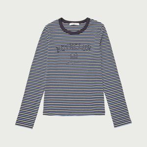 여성 스트라이프 레터링 롱슬리브 티셔츠_097(10530-131-616-45)