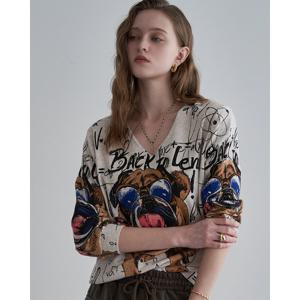 [르니앤맥코이]퍼그 보카시 브이넥 니트 MM03KN073FCY