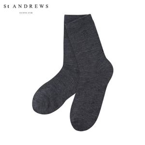 [세인트앤드류스] 남성 심볼 워딩 로고 소프트 울 장목 양말
