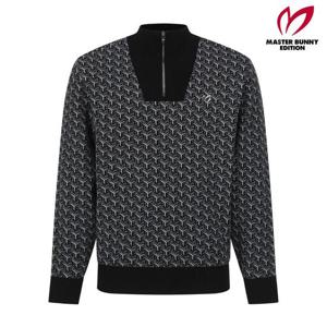 마스터바니  (411D3SR306) 남성 패턴 하프 집업 니트