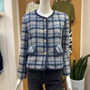 클리지 DP01 라운드 체크 트위드 자켓 CP7WJK17