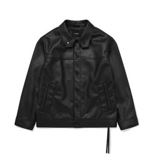 [커버낫]커버낫자켓 JQS CO2303JK08-BK 비건 레더 트러커 자켓