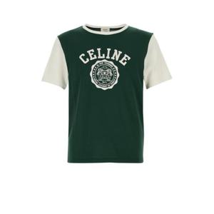 셀린느 반팔 티셔츠 RX04B671Q FZM9 MOSS GREEN WASHED WHITE DO