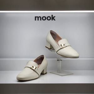 [무크]여성 무크 장식 라운드 힐 로퍼 322109 QY HGZP1SD