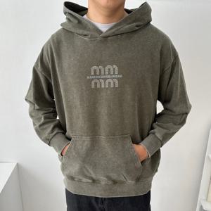 남자 피그먼트 오버핏 포켓 후드 티셔츠 BT-TSA-Q007-카키