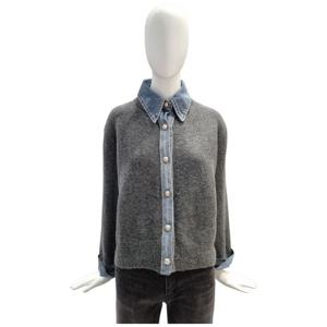 [페이지플린]데님 카라 배색 버튼 긴팔 가디건 F5CCA503