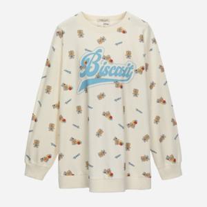 [써스데이아일랜드][여성]베어 프린팅 롱 티셔츠 T256MST915W