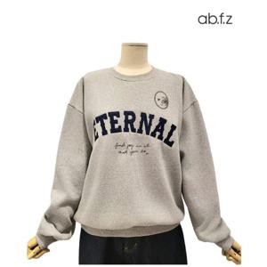 [에이비에프지]레터링 자수 포인트 라운든게 맨투맨 기모 티셔츠 APA1HK35A